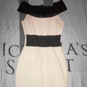 Mesh black and white dress